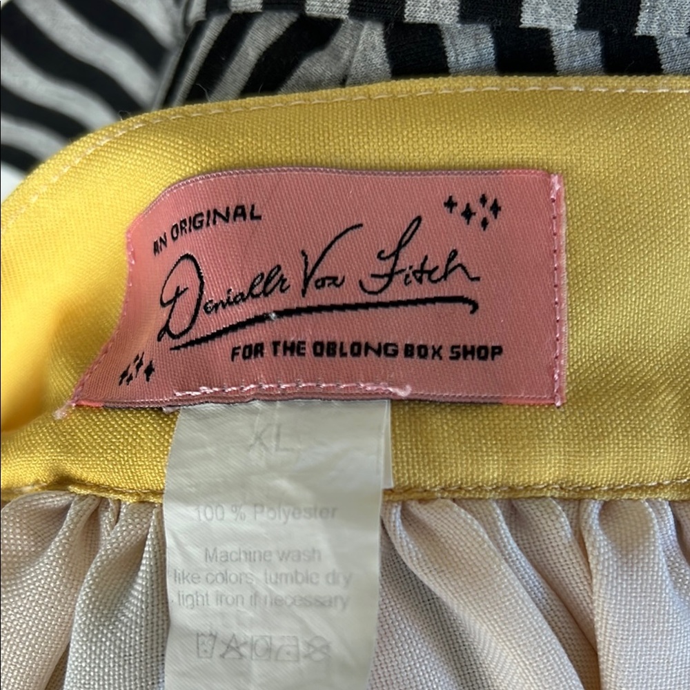 Pinup Yellow Tiki Cocktail Print Skirt XL from The Oblong Box Shop TOBS - Picture 10 of 12
